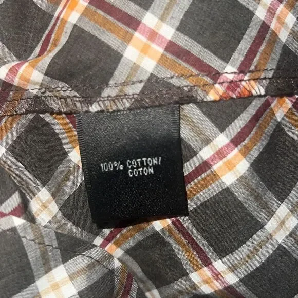 ✨Lafayette 148 - Grey & Orange Plaid Button Down Sz 4✨ - Picture 7 of 7